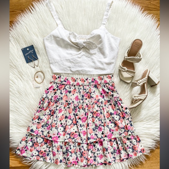 Universal Thread Floral Tiered Skirt - Picture 2 of 4